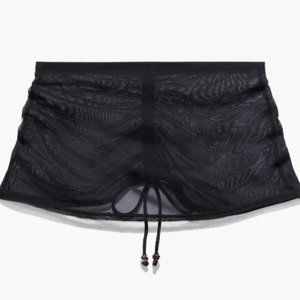 Gathered Mesh Skirt with Drawstring